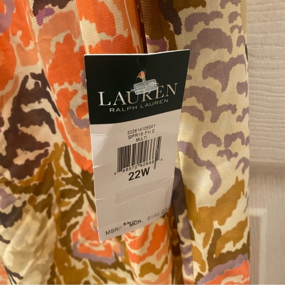 Ralph Lauren Chiffon floral printed midi flounce dress NWT - Picture 3 of 4